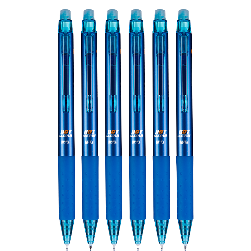 M&G Erasable Gel Pen 0.5mm Blue Ink Posture Correcting Grip Retractable Pen 4-Pack for Elementary Students AKPH7106B2 Back to School
