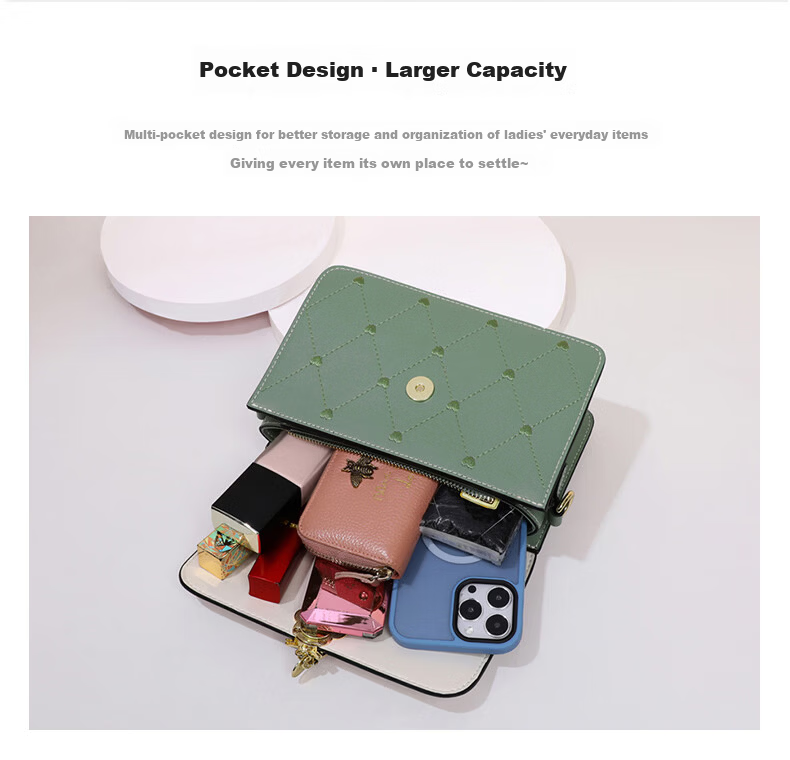 Love Sea Cowhide Leather Women's Shoulder Bag Crossbody Bag Trendy Underarm Bag Boutique Birthday Gift High-End Feel for Girlfriend Wife 13