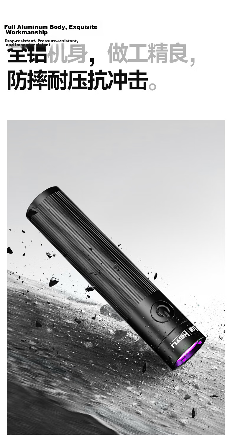 LEM Wood's Lamp UV Light 365nm Ultraviolet Flashlight for Fruit, Vegetable, Cat Ringworm Detection, Currency Verification, and Alcohol Inspection Laser Pen 18