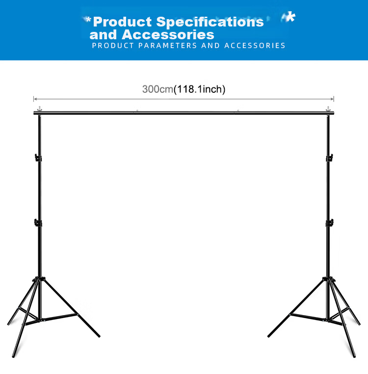 Fat Bull 2*3m Photography Background Stand Live Green Screen Support PU3110B Cutout Photo Background Cloth Stand Portrait Clothing ID Photo Shooting Thickened Stretchable Folding Background Stand 15