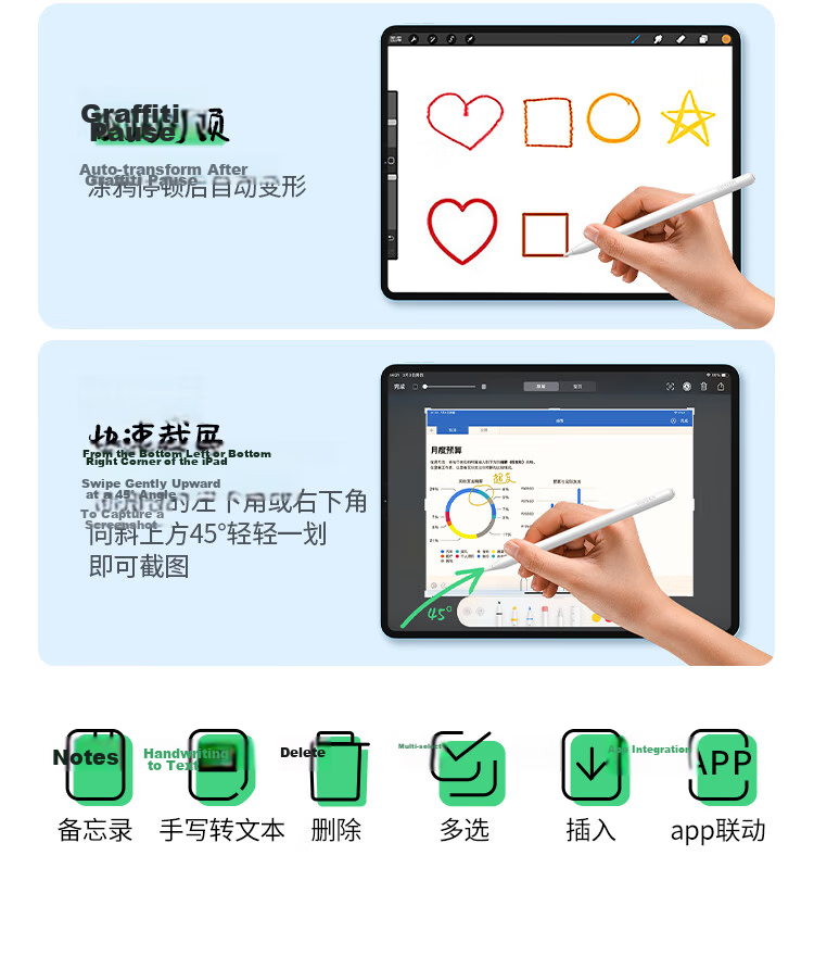 UGREEN Capacitive Stylus Touch Pen [Number Display Version], Compatible with 2026 IPad Pro/Air 8/Mini7/iPad11, Magnetic IPad Pen, Apple Pencil 23