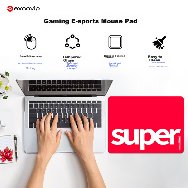 EXCO Extra Large Photovoltaic Glass Scale Mouse Pad Desk Mat Transparent 80*30cm Gaming Office Computer Portable Self-Notebook Smooth Hard Surface 0171 7