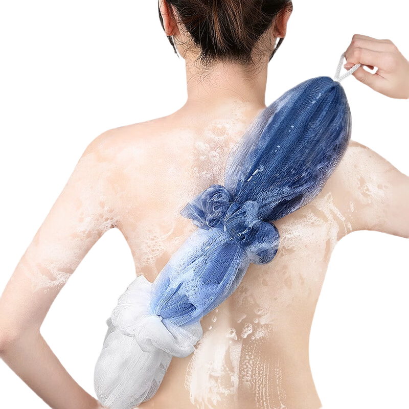 MARYYA Bath Flower Long Strip Shower Sponge, Exfoliating Washcloth, Bath Foam Ball, Non-Spilling, Suitable for Men And Women, Extendable Universal Back Scrubber
