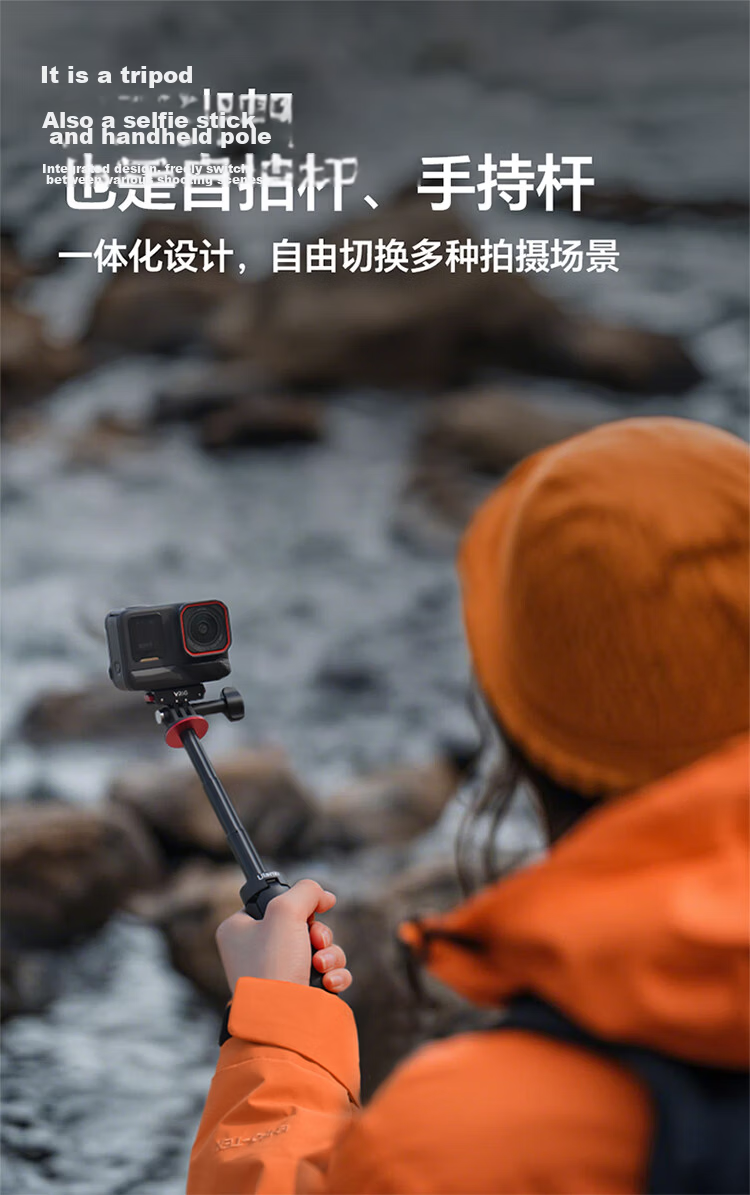 Ulanzi MT92 Tripod Extension Mount for GoPro DJI Action 6/5/4 Handle Insta360 Handheld Pole Feiyu Ace Pro2 Selfie Stick 5