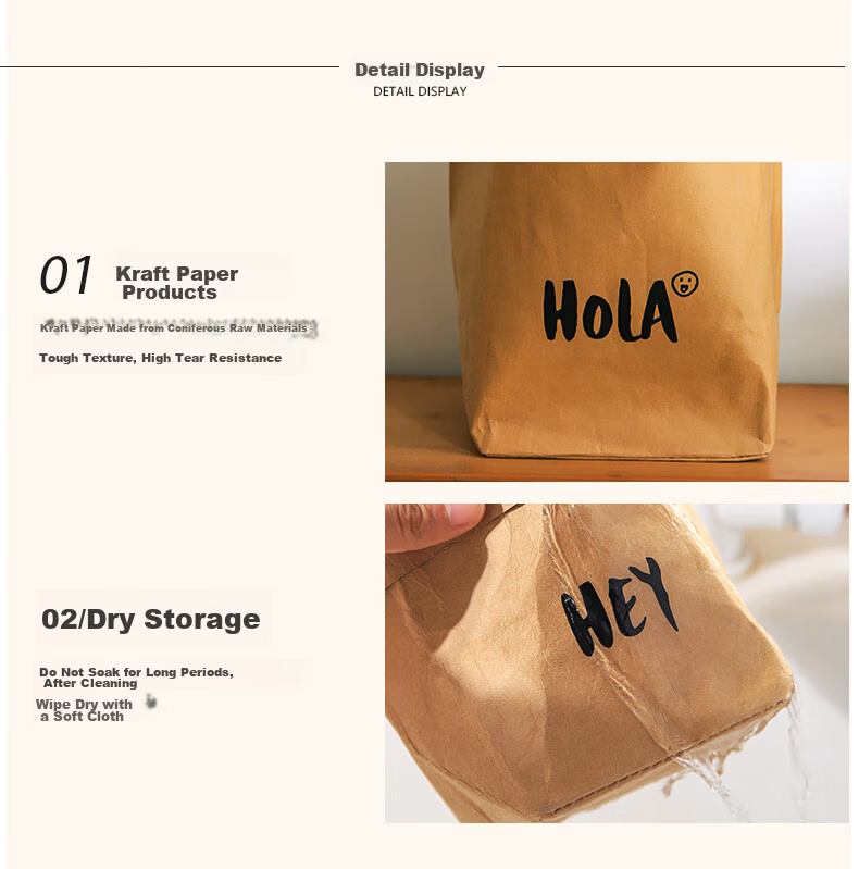 Fanyejia Japanese-Style Kraft Paper Bags, Refrigerator Storage Bags, Washable Oil-Proof Paper Bags for Baking Bread And Toast Packaging 17