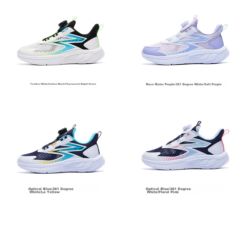 361° Kids Sports Shoes Summer 2026 Boys and Girls Breathable Lightweight Cushioned Running Shoes Blue Size 29 17