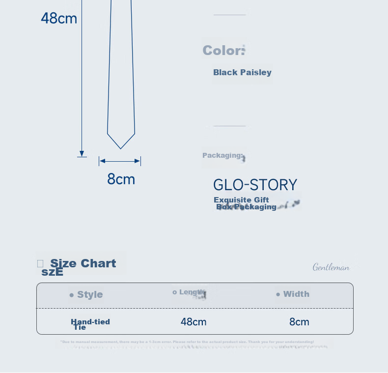 GLO-STORY Tie, Men's Business Formal Wear, Korean Style Trendy Versatile Tie, Gift Box Set MLD824055 12