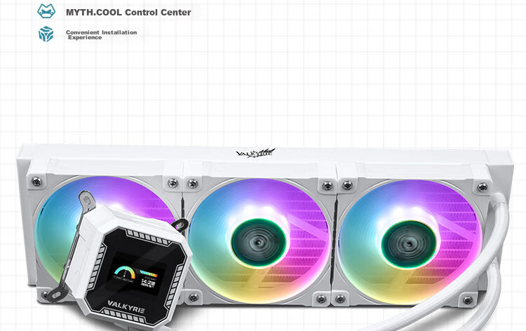 VALKYRIE B360W VK All-in-One CPU Liquid Cooler 2-Inch IPS LCD Screen Multi-Platform Support ARGB Lighting One-Cable Connection 2