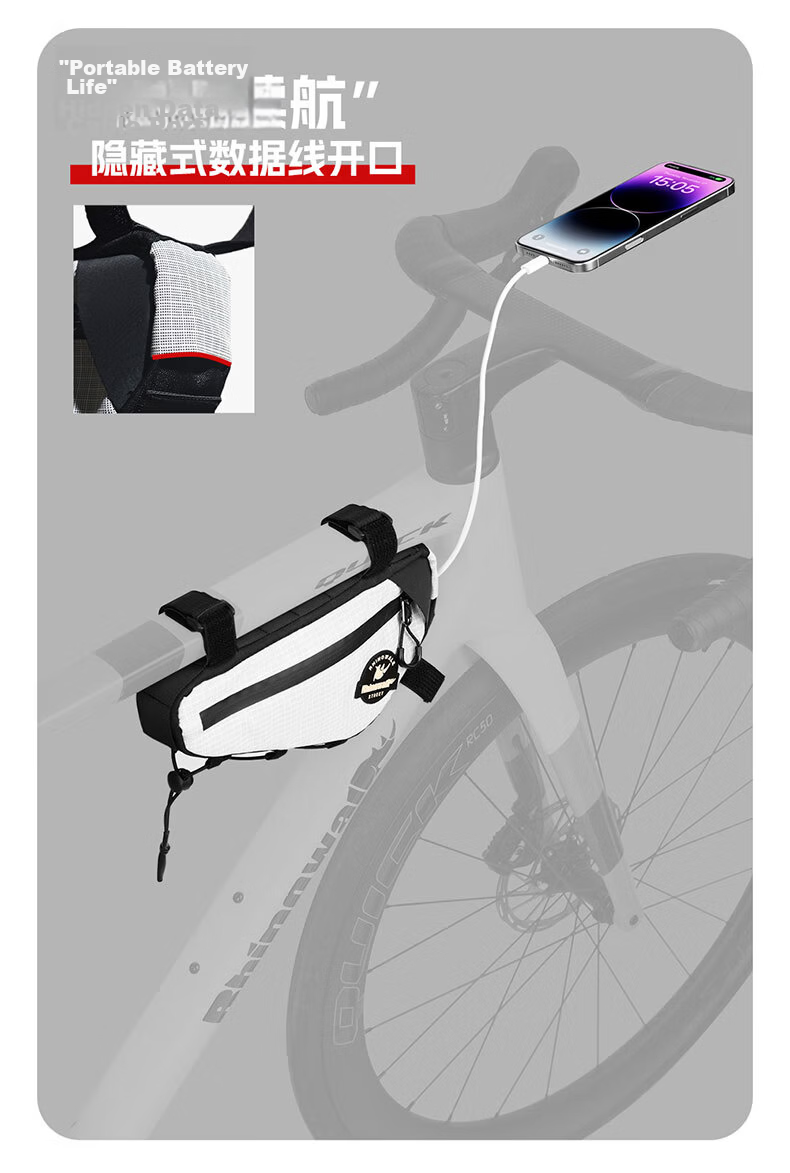 Rhinowalk Rhino Bicycle Frame Bag Down Tube Bag Front Top Tube Waterproof Mountain Road Bike Cycling Gear Storage Bag 9