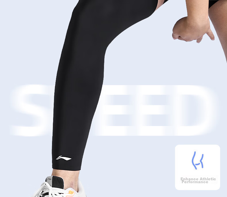 Li-Ning Basketball Leg Sleeves Thigh and Calf Compression Sleeves Long Breathable Knee Support for Men Running Sports 15