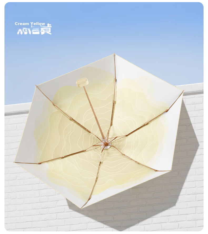 MAYDU Sun Umbrella, UV Protection, Compact, Suitable for Rain Or Shine, Women's Parasol, Five-Fold, Ultra-Light Pocket Umbrella M5208 Blue 14