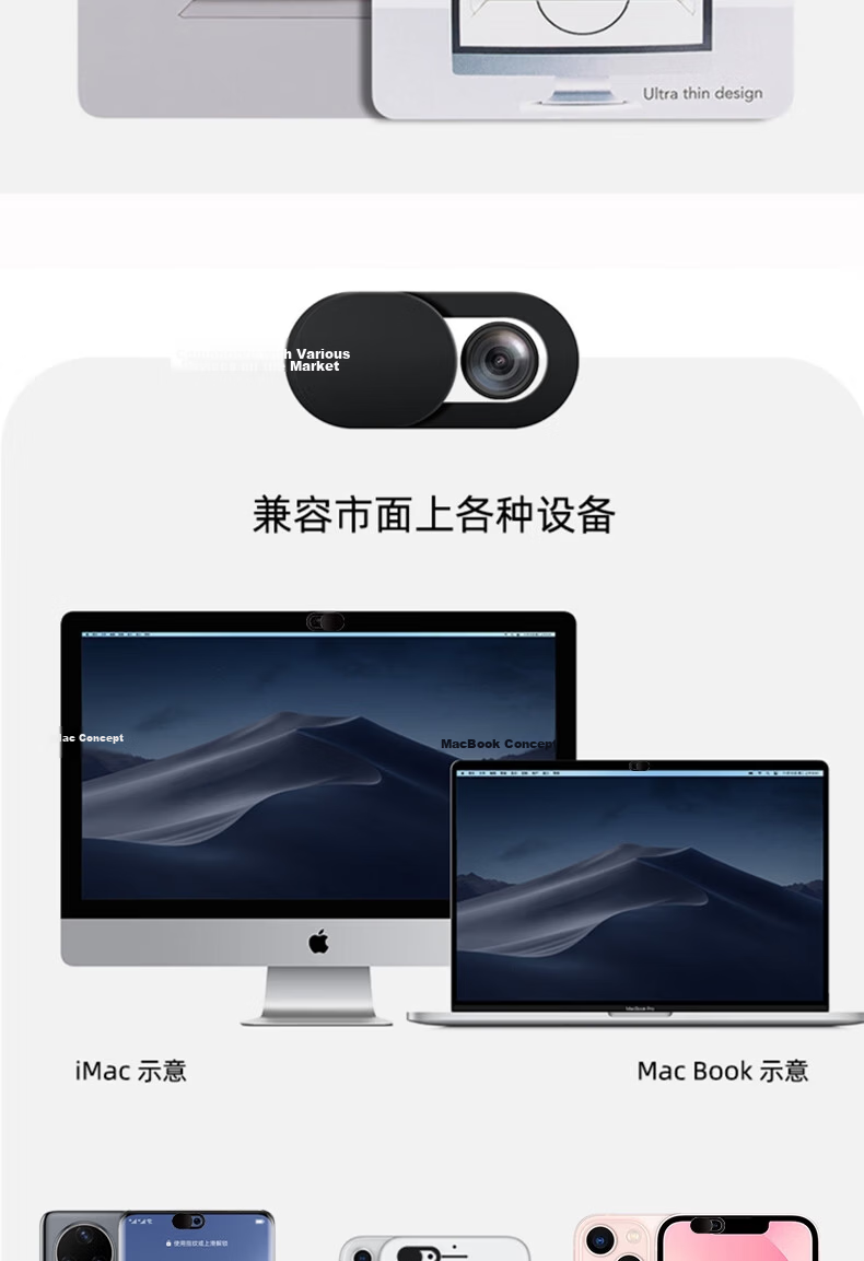 ESCASE Privacy Camera Cover for Apple Huawei Phones Tablets Laptop Webcam Anti-Peeping Lens Cap Hacker Protection ES-CCO-01 11