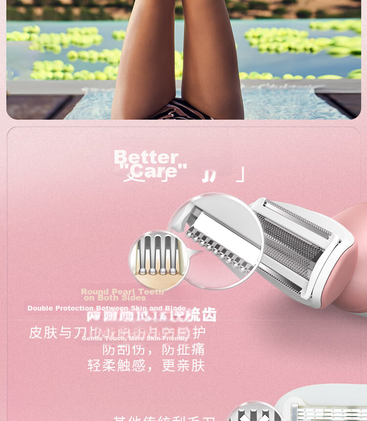 PHILIPS Electric Hair Removal Beauty Device Upgraded Rechargeable Wet and Dry Floating Close-Fitting Shaver BRL146/80 Compact Portable Birthday Gift for Women and Men 5