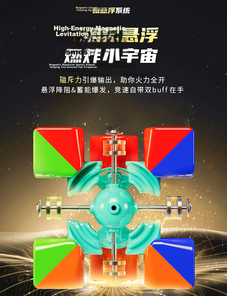 Moyu Culture RS3M v5 SE Magnetic 3x3 Cube Magnetic Levitation Core Magic Cube Smooth Speed Competition 3x3 Cube 4
