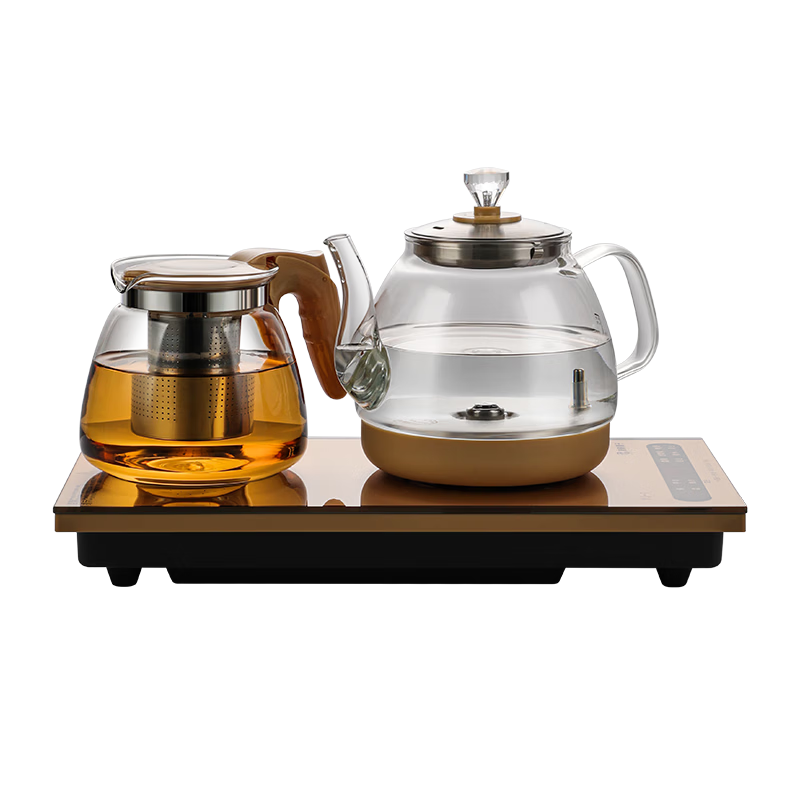 Biooner Fully Automatic Water Filling Electric Kettle Tea Table Integrated Machine Embedded Tea Set RY-A1 Gold 1L Insulated