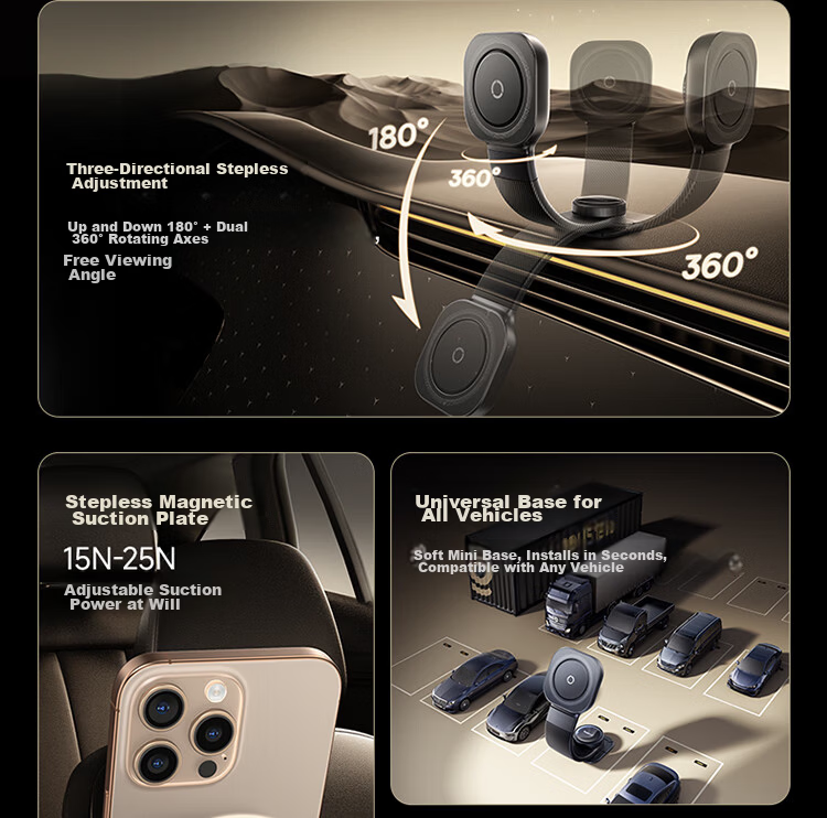 BASEUS C03 Car Phone Holder MagSafe Magnetic Car Dashboard Mount Adjustable Magnetic Universal for All Car Models 9
