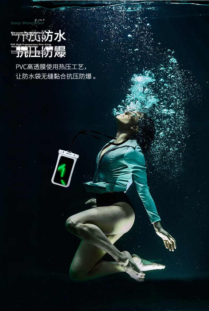 WELLHOUSE Waterproof Phone Pouch Standard Edition Black for Diving Swimming Touchscreen Water Photography Hot Springs Fishing 5