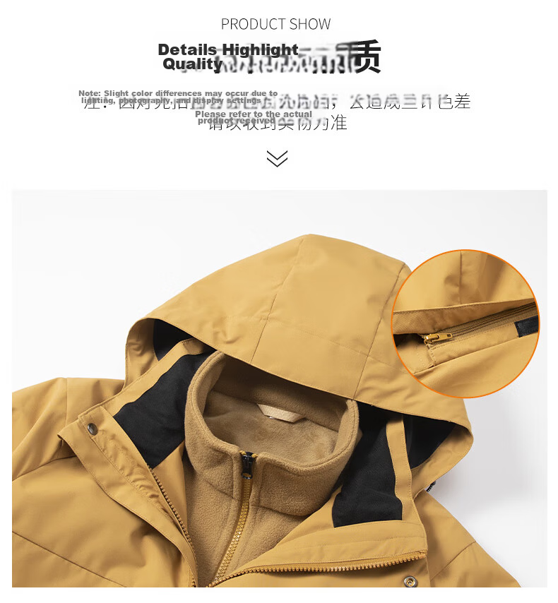 EASTERN CAMEL 3-in-1 Men's Spring Autumn Outdoor Sports Mountaineering Windproof Waterproof Jacket Coat 22