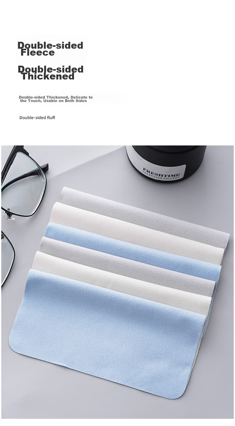 FESETE Professional Microfiber Eyeglass Cleaning Cloths, Suede Lens Wipes for Glasses and Screens, 10-Pack 6