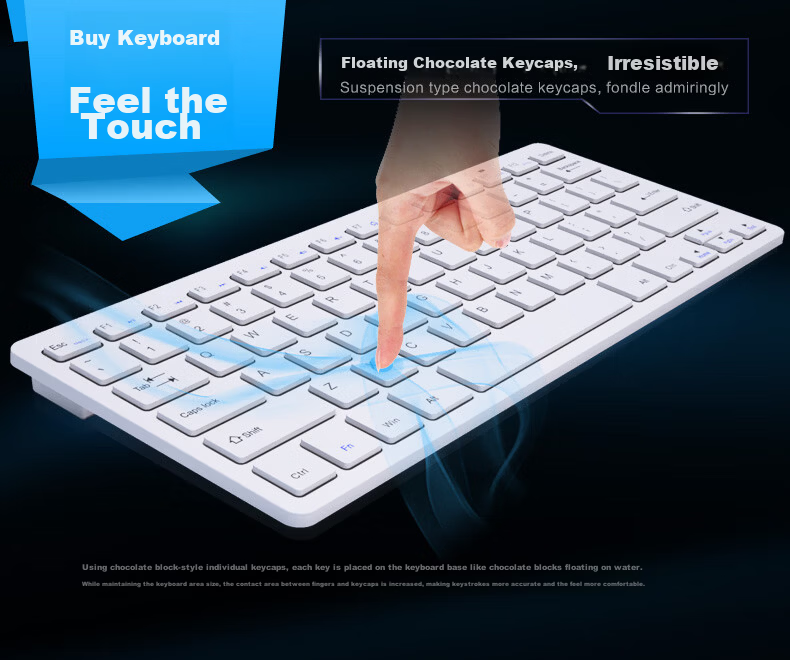 B.O.W Hangshi MK610 Wireless Keyboard and Mouse Set Retro Chocolate 79-Key Laptop Office Universal White 3