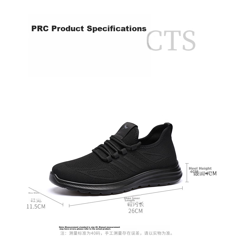 Red Dragonfly Men's Soft Sole Soft Surface Breathable Flyknit Mesh Shoes Men's Travel Sports Casual Shoes WXA150171 Black Size 42 6