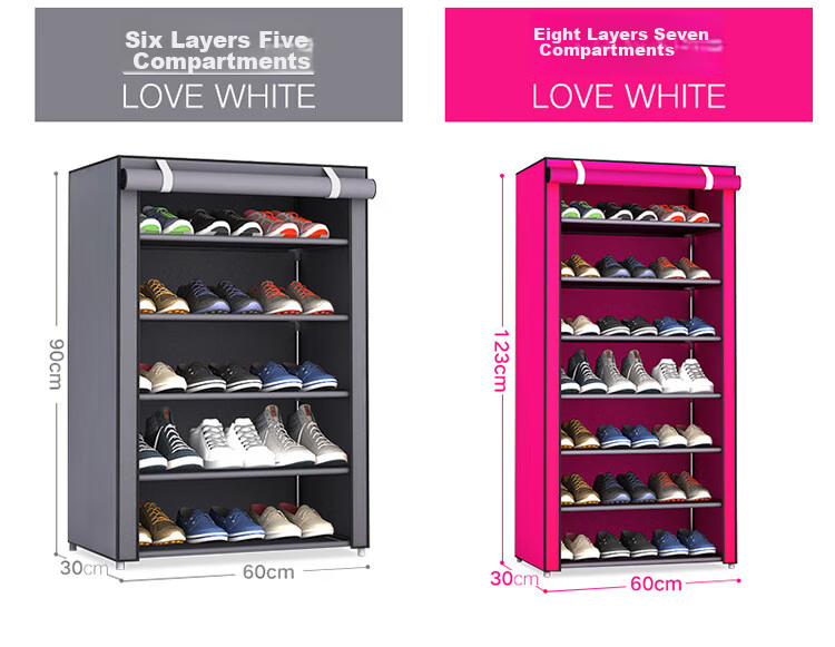 Shuranjia Simple Dustproof Multi-Layer Shoe Rack Storage Cabinet Small Shoe Rack for Rental Dormitory Entrance 6