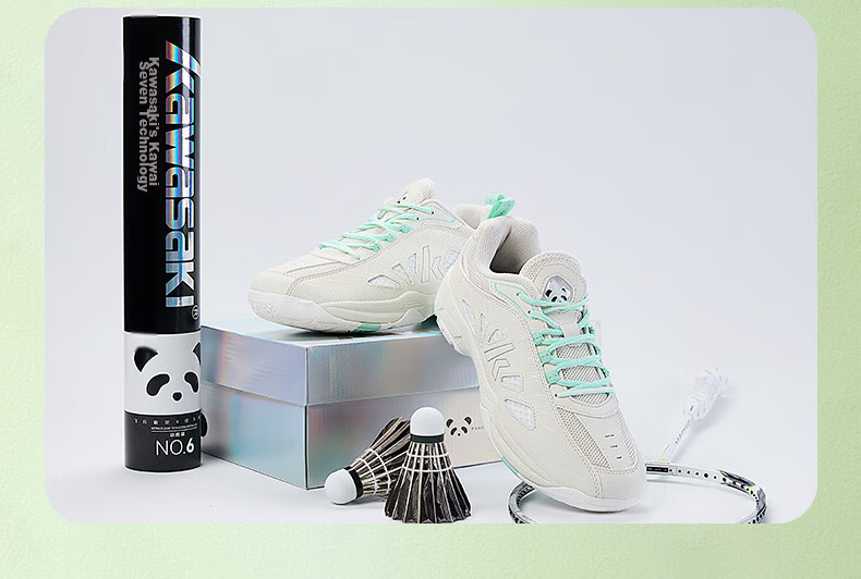 KAWASAKI Badminton Shoes for Men And Women, Shock-Absorbing Wear-Resistant Sports Shoes Panda B3327 Avocado Green Size 39 16