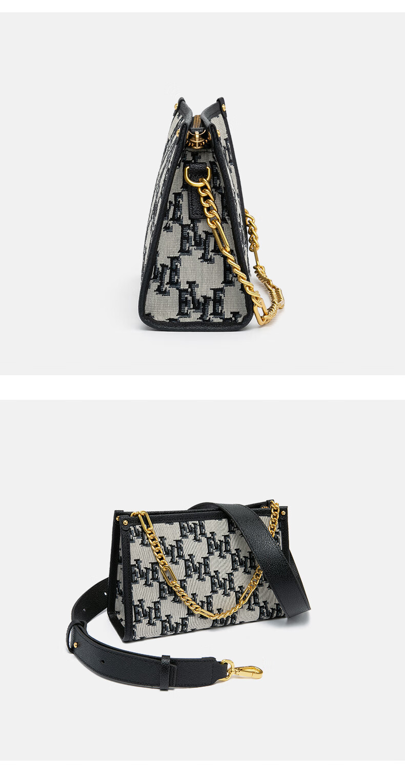 ELLE New Women's Handbag, Chain Flower Pattern, Tote Bag, Shoulder Bag, Crossbody Small Square Bag, Underarm Bag, Birthday Gift, 22016 8