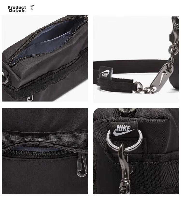 NIKE Unisex Crossbody Bag Shoulder Bag Handbag Travel Casual Bag CW9304-010 Black 4