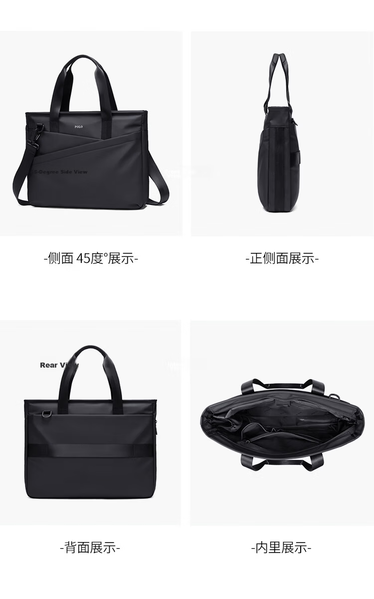 POLO Business Briefcase Expandable Men's Handbag 14/15.6 Inch Laptop Bag Shoulder Bag Gift for Boyfriend 22