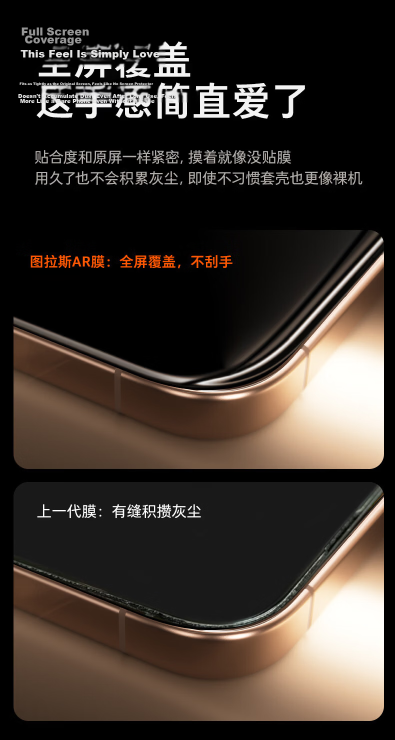 Torras [AR Anti-Glare + 3D Curved Edge] Tempered Glass Screen Protector for iPhone 15 Pro Full Coverage HD Dust-Free Film 14