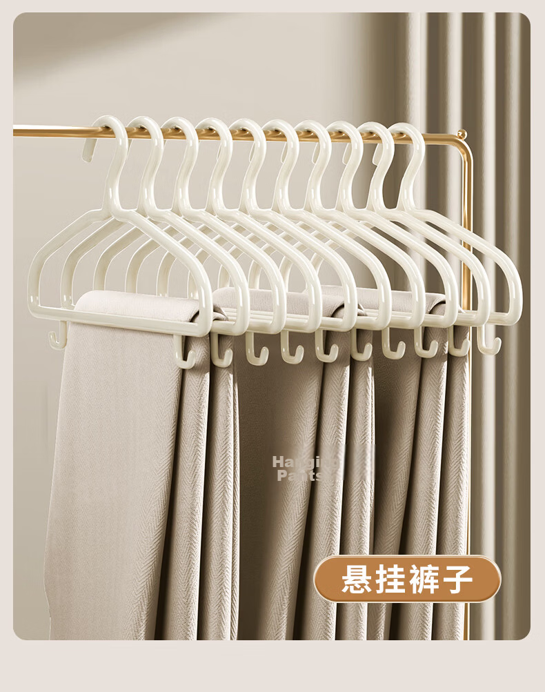 Baicaoyuan Thickened Non-Slip Clothes Hangers, Large Size, 10-Pack for Adult Home and Student Dormitory Use 7