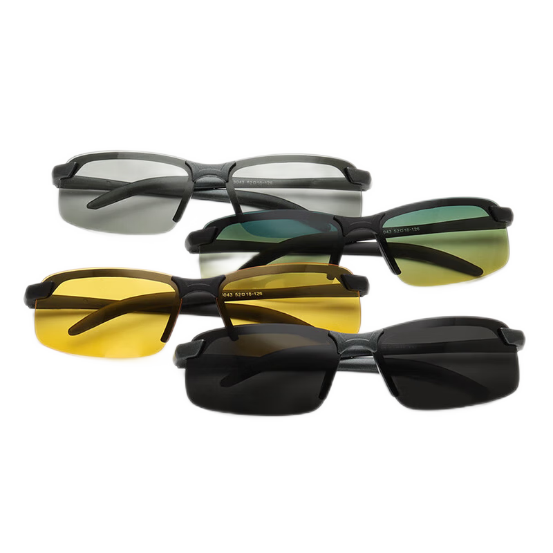 Baixiaoshe Photochromic Sunglasses [Black Frame Gray] Polarized Driving Sunglasses for Outdoor Cycling and Fishing
