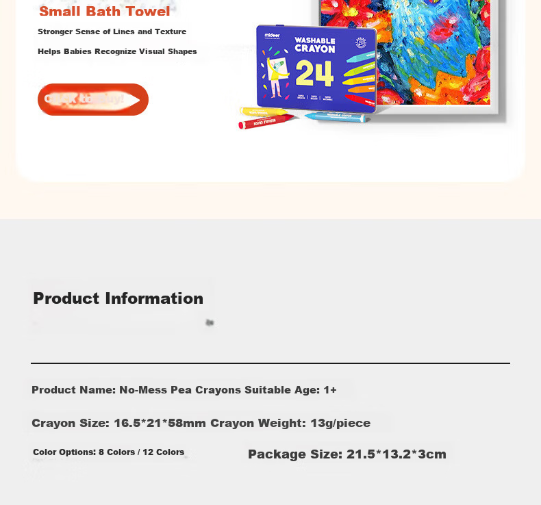 MiDeer Art Drawing Oil Pastels, Clean Hands, Children's Student Pencils, Colorful Sticks, Smooth Quick-Drying, Replaceable Refill, Crayons, Colorful Bucket, 24 Colors, Children's Art Education Tools 22