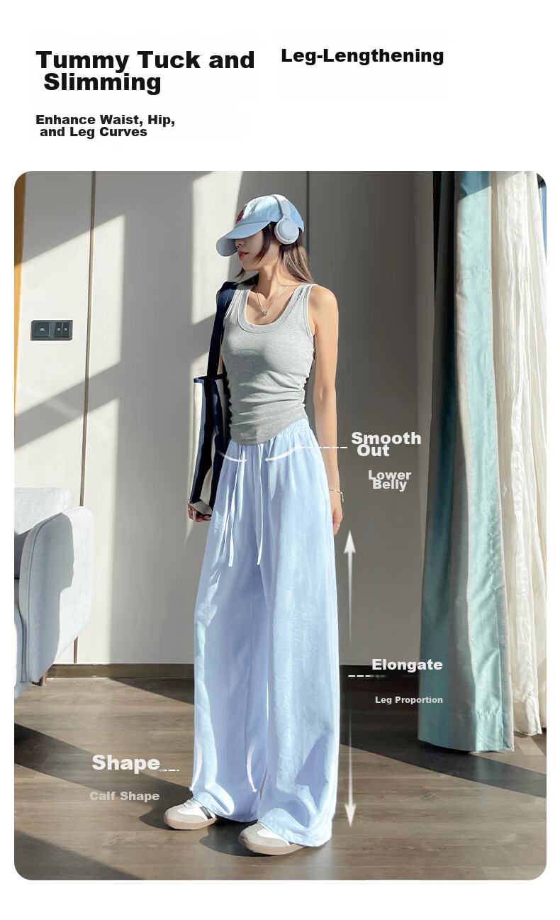 MJ STYLE Wide-Leg Pants for Women, Summer 2026 New Style, High-Quality Draping, Lazy And Relaxed Straight-Leg Slimming Versatile Casual Trousers 5