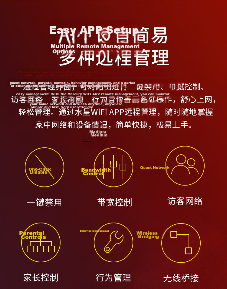 MERCURY Dual Gigabit AC1200 Wireless Router Gaming Router Wall-Penetrating Enhanced Dual-Band Home Gigabit Port 5G Dual-Band Qifeng Router A12G 10