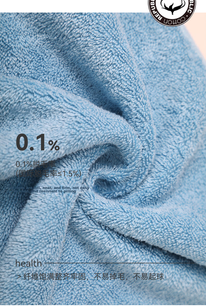KING SHORE Towels, Two-Pack, Pure Cotton Sports Face Towels, Children's Face Wipes, Cleansing Towels, Blue + Gray, 48g/piece 8