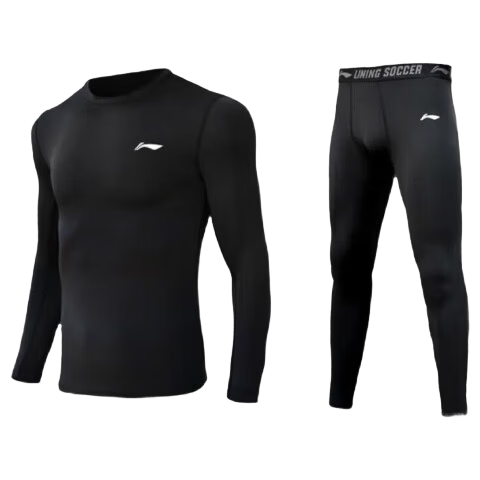 Li-Ning Children's Tight-Fitting Training Suit, Quick-Drying Sports Set, Breathable Base Layer, Inner Wear for Boys And Girls, Autumn And Winter, Badminton And Basketball