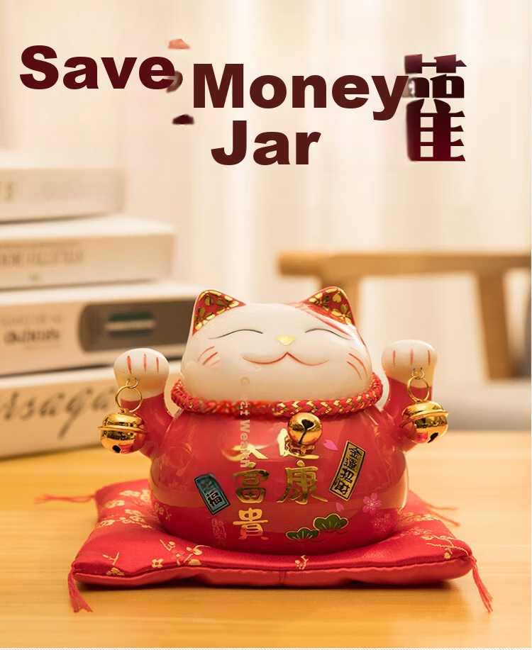Bangu Mountain Ceramic Lucky Cat Figurine Coin Bank Home Creative Handicraft Gift Birthday Christmas 1