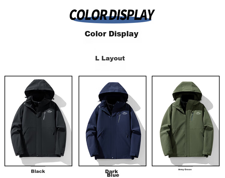 TUCANO Men's Windproof Waterproof Mountaineering Jacket Sports Fashion Comfortable Black 2XL 8