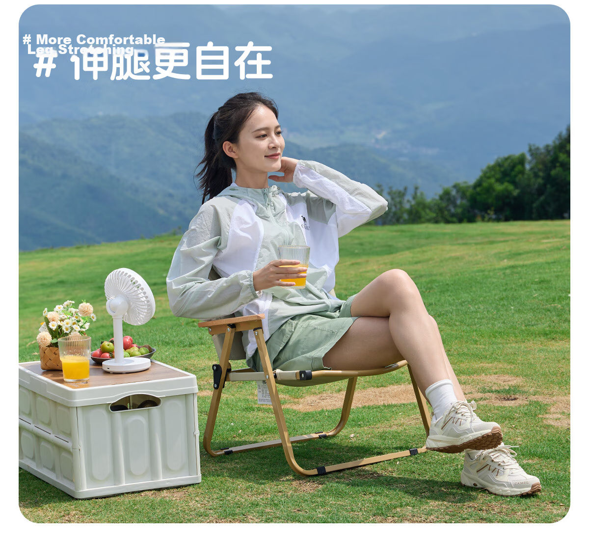 CAMEL Outdoor Camping Folding Chair Portable Backrest Sketching Recliner Camping Fishing Stool Kemit Chair 1J722C7586 19