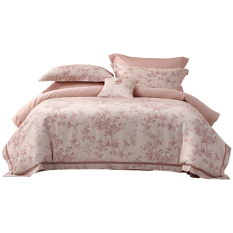 Mercury Home Textile 4-Piece Bedding Set 60S Long-Staple Cotton 100% Pure Cotton Sheet Duvet Cover Double Luxury 1.8m Bed Goldpan Home South France Series
