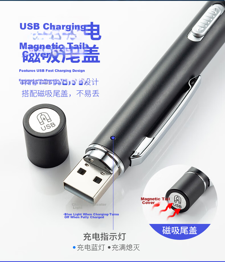 SHENYU Medical Nurse Flashlight Pupil Pen Doctor Special Oral ENT Nurse Examination Rechargeable Portable Yellow White Dual Light 11