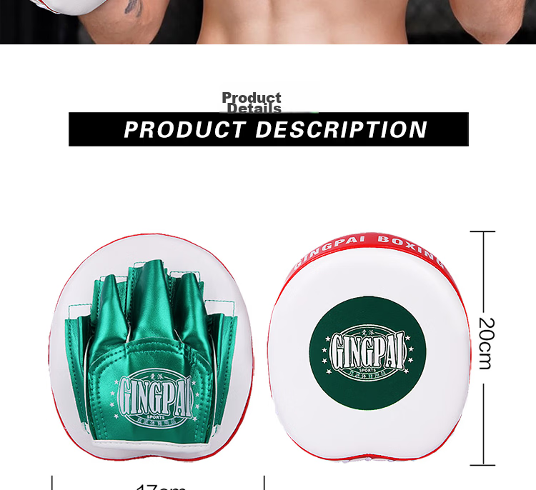 Competitive Edge Professional Boxing Target for Adults, Muay Thai, MMA, and Taekwondo Training Precision Target with Small Hand Target for Kicking - White and Green, One Size 2
