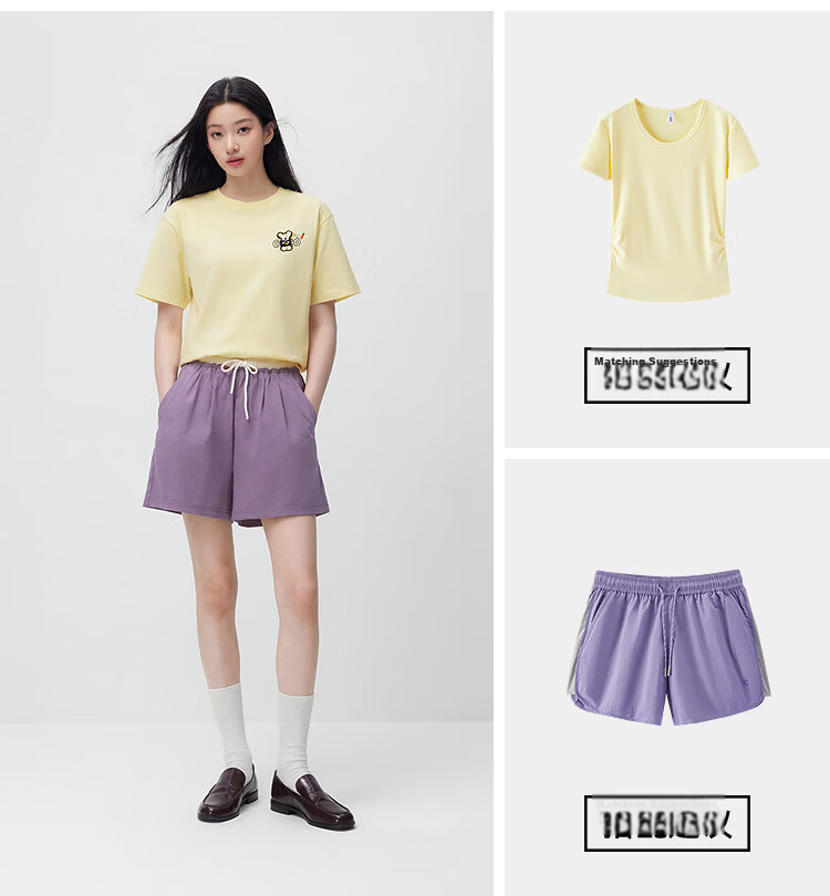 Semir BB Collaboration 100% Cotton Women's Short Sleeve T-Shirt 2026 Summer Breathable Loose Fit Crew Neck Top 109326100021 17