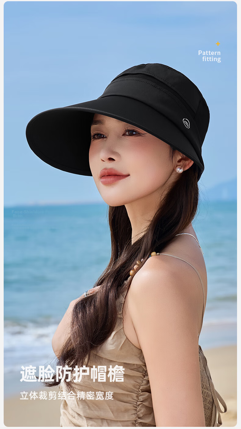 GRGN Sun Protection Hat for Women with Wide Brim, Sun Hat, Fisherman Hat, Sun Hat, Shell Hat, Face-Covering UV Protection Hat for Wome 8