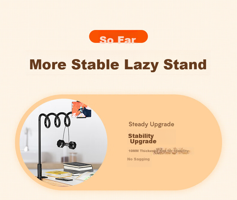 Stiger [Stable Upgrade] Phone Stand, Bedside Tablet Holder, Lazy Stand, IPad Holder, Desktop Exam Stand, Bedside Dorm Stand, TV Binge-Watching Live Streaming Online Class Stand, Universal Overhead Shooting Stand 4