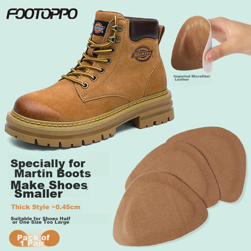 FOOTOPPO Martin Boot Heel Pads for Men Anti-Friction Shoe Inserts Shoe Size Reducer Leather Shoe Heel Grip Pads Prevent Heel Slippage