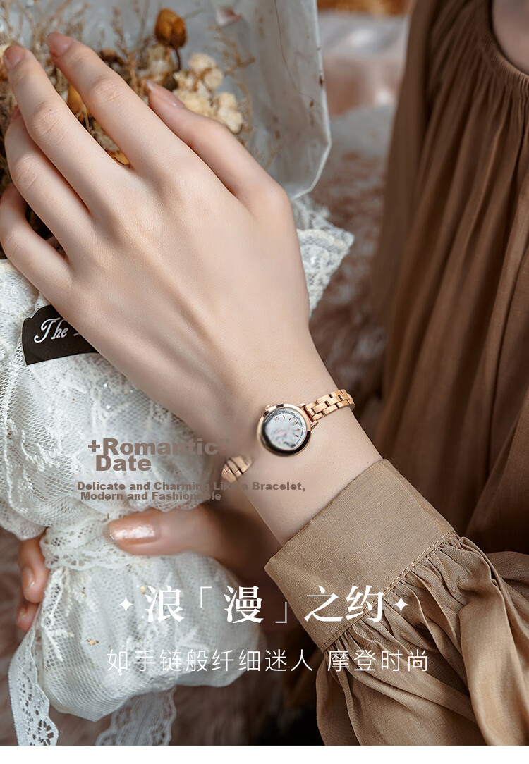 Julius Watch for Women, Korean Version, Fashionable Shiny Rhinestone Slim Bracelet, Quartz Student Ladies' Watch with Blue Dial JA-878D 1