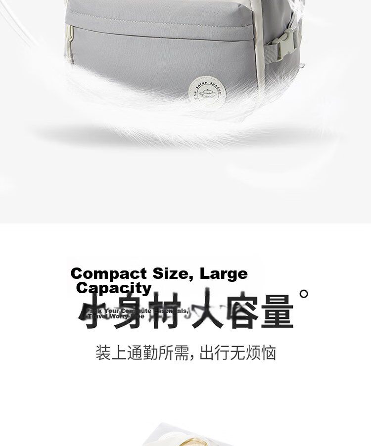 Landcase Korean Style Large Capacity School Backpack for Elementary, Middle, and High School Girls Campus Shoulder Bag 1608 Gray White 11